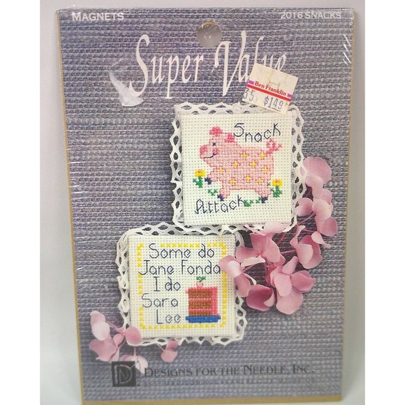 Designs for the Needle Cross Stitch Magnets Kit #2016 Snacks Pig Snack Attack - Picture 1 of 3